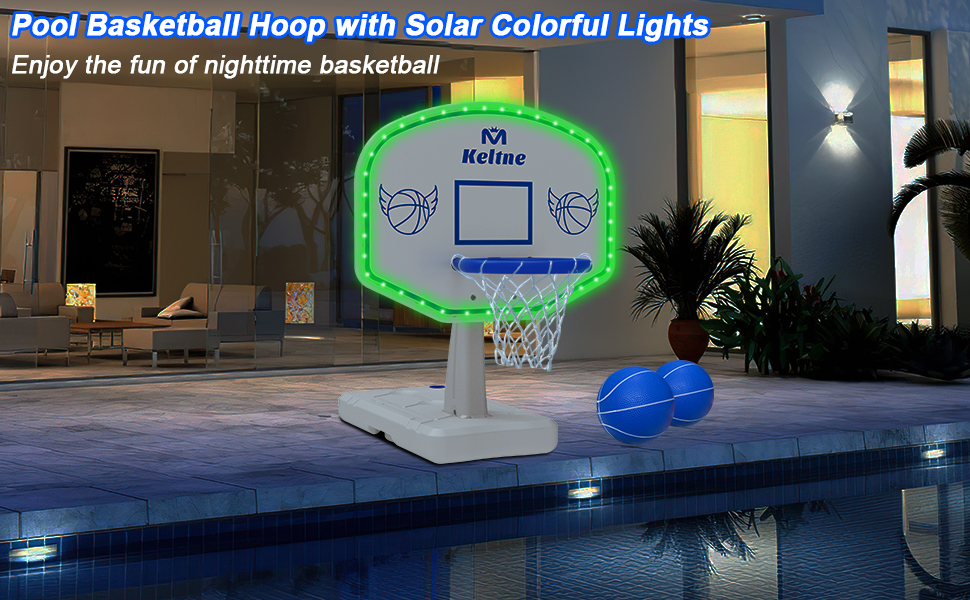 LED Pool Basketball Hoop
