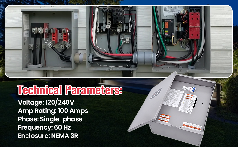 Fuabator 100Amp Automatic Smart Transfer Switch w/Power Management 120/240V