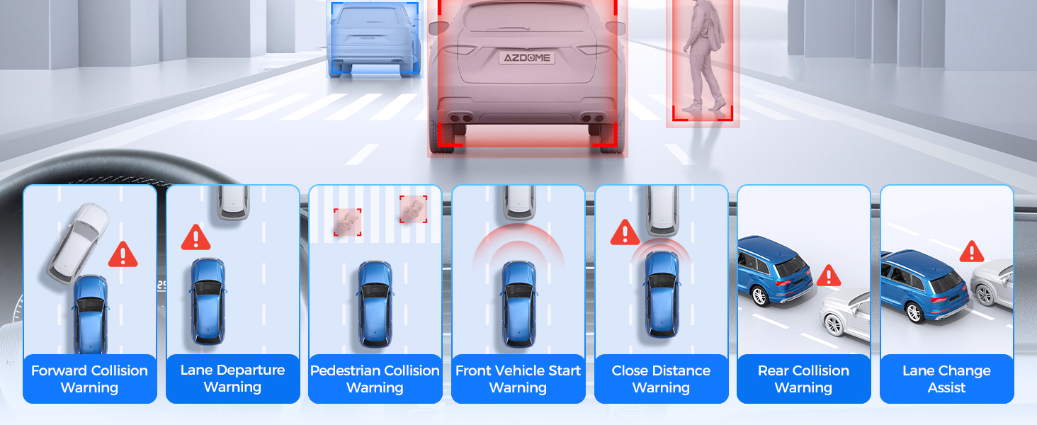 The mirror dashcam enhances ADAS, BSD & LCA systems, providing comprehensive protection on the road.