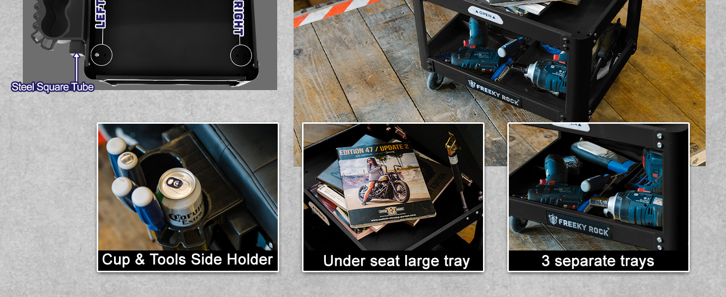 black mechanic stool