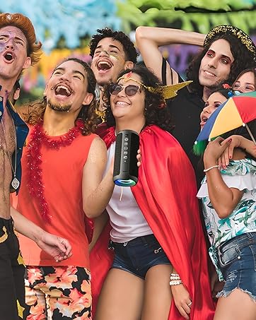Ortizan Portable Bluetooth Speaker Loud, 80W Peak, Bass Up, 20H Playtime, IPX7 Waterproof, RGB Li...