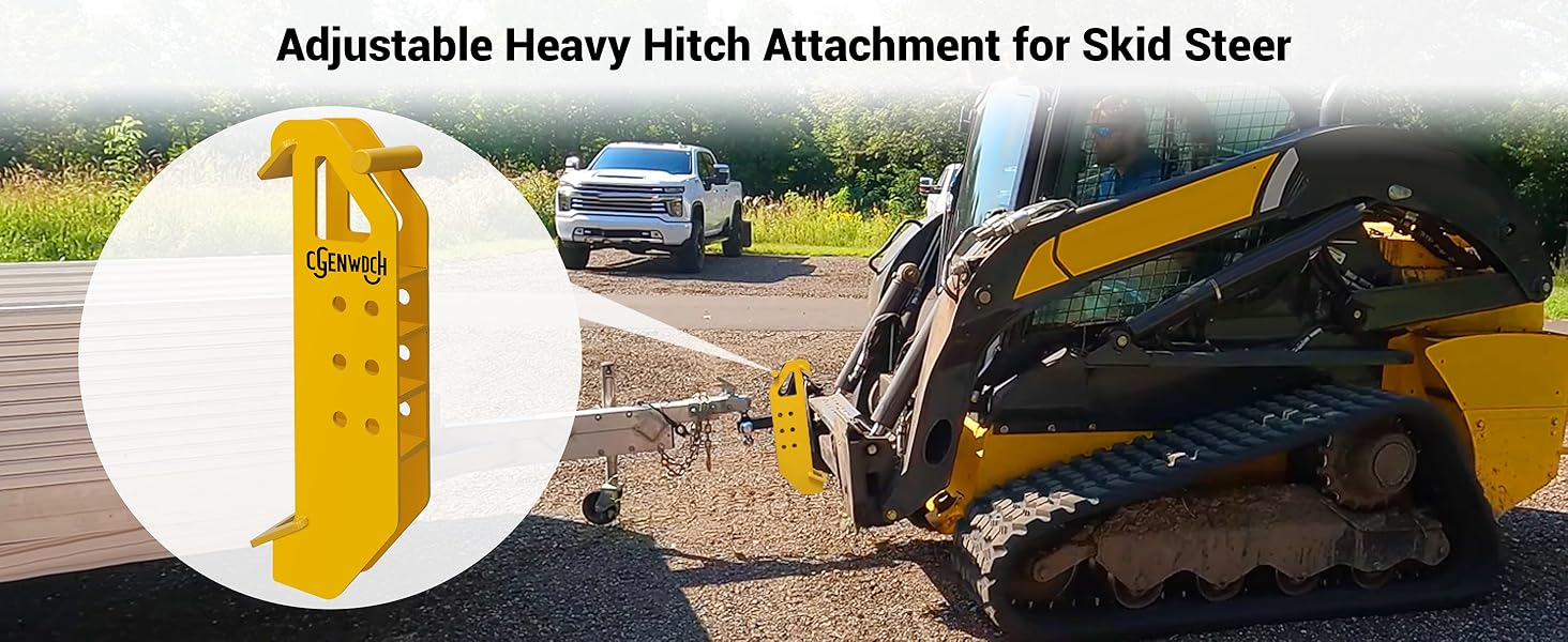 skid hitch attachment for skidsteer