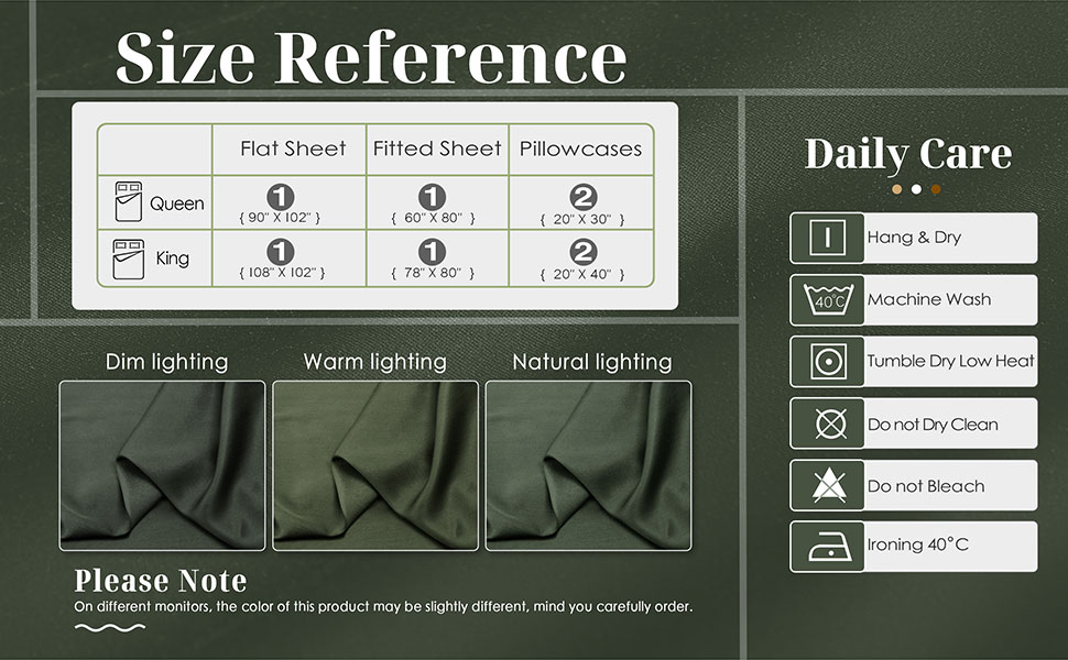 bamboo sheets forest green-A+09