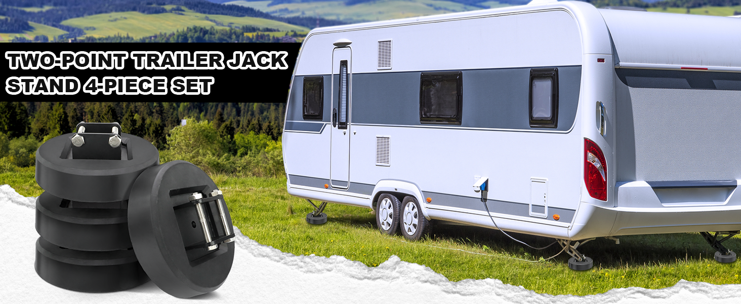 Four-Point Trailer Jack Stands Featuring 5.5