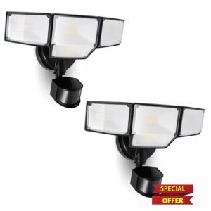 LUTEC 80W 9000LM LED Security Lights Motion Sensor Outdoor Lights