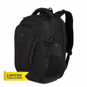 SwissGear Travel Tech Elite Laptop Backpack – Fits Laptops up to 16” – ScanSmart TSA-Friendly Backpack with USB Port