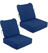 UFavo Home Chaise Lounge Cushion Outdoor Set of 2- Foldable Waterproof Pool Lounge Chair Cushions...