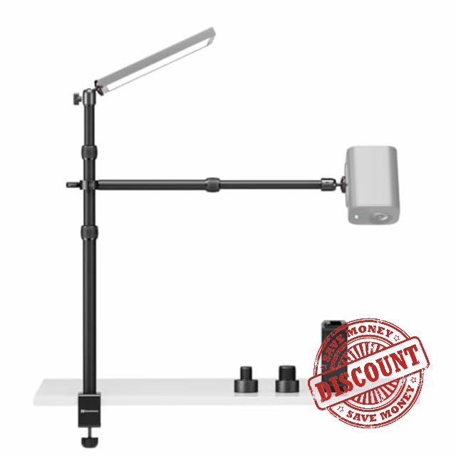 Camera Desk Mount with Dual Telescopic Arms
