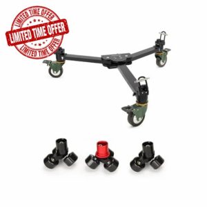PROAIM Agile Heavy-Duty Floor/Track Studio Dolly. for Single Spiked & Double Spiked Tripods. Robust Construction