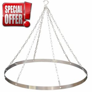 Silver Metallic Ceiling Drapes Hanging Kit 24 Inches Hoop Metal Hardware Kit for Wedding Drapes Decorations