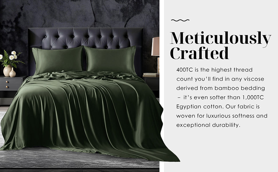 bamboo sheets forest green-A+07
