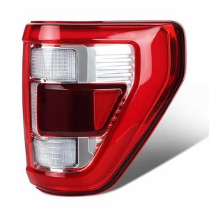 LED Chrome Tail Light Compatible with Ford F150 2021 2022 2023 King Ranch Lariat Limited Platinum Taillights W/Blind Spot Right Passenger Side