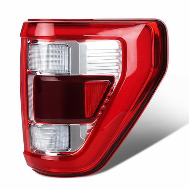 LED Chrome Tail Light Compatible with Ford F150 2021 2022 2023 King Ranch Lariat Limited Platinum Taillights W/Blind Spot Right Passenger Side