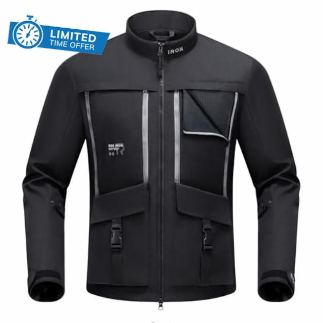 Motorcycle Jacket for Men - Breathable Mesh Motorcycle Jacket for All-Season Riding Removable Liner and High-Visibility Reflective Gear with CE Armor Motorcycle Protection