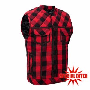 Daniel Smart Cotton Motorcycle Vest for Men – Inside Pockets
