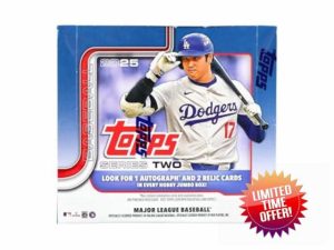 2025 Topps Series 2 Baseball Trading Card MLB Hobby Jumbo 10 Pack Box (1 Autograph & 2 Relics Per Jumbo Box)