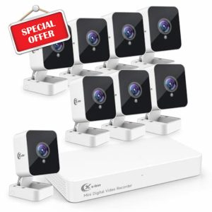 XVIM 8CH Wired Security Camera System with 64G SD Card