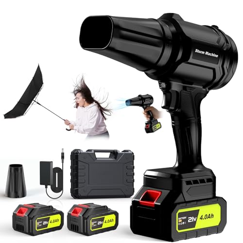 600000RPM Handheld Leaf Blower with 2 X 4.0Ah Batteries & Charger