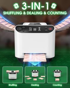 3-in-1 Card Shuffler Machine with 4 Drawing Remotes