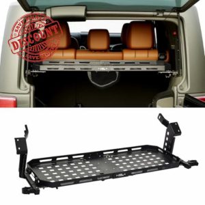 JOYTUTUS Rear Cargo Rack Basket with Gas Shock Compatible with 2007-2018 Wrangler JK (Only for 4 Doors Hard Top)