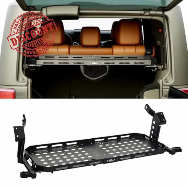 JOYTUTUS Rear Cargo Rack Basket with Gas Shock Compatible with 2007-2018 Wrangler JK (Only for 4 Doors Hard Top)