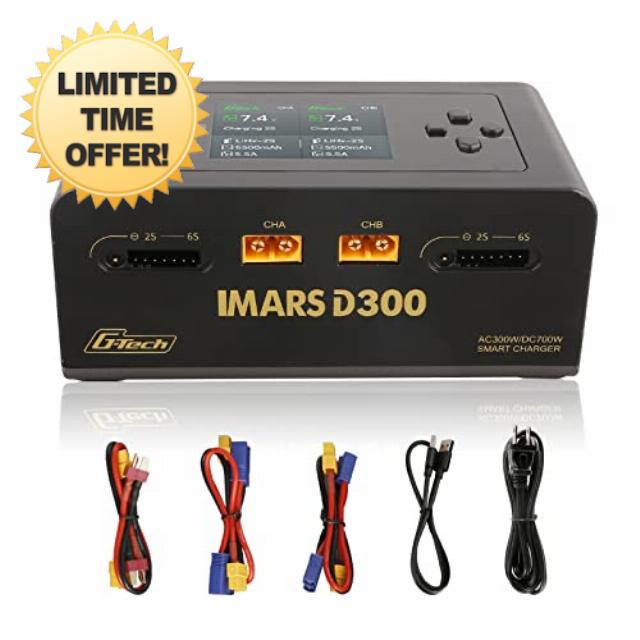 IMARS D300 Gens Ace Lipo Battery Charger G-Tech Series Smart Dual Lipo Charger 16A AC 300W DC 700W Lipo Charger