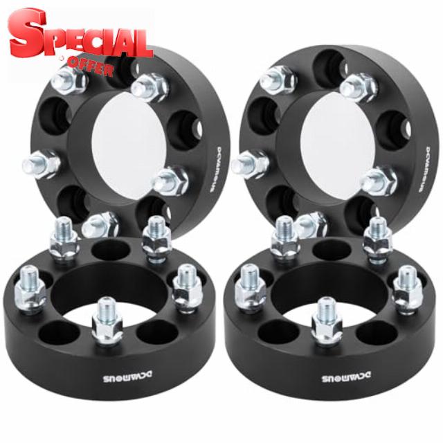 DCVAMOUS 4PC 5x5.5 to 5x5 Wheel Adapters 1.5 Inch with 14x1.5 Studs Compatible with Ram 1500 5 Lug 5x139.7 to 5x127 Rims for 2014-2018 R-A-M 1500