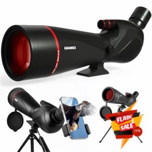 25-75x80 Spotting Scope for Target Shooting with Tripod Carrying Bag and Phone Adapter Spotter Scope for Bird Watching