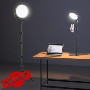 Ring Light for Online Teaching Video Conferencing Home Studio Lighting Kit- Desktop & Adjustable Tripod Stand