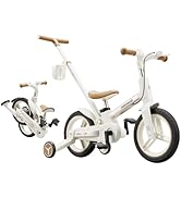 lecoco Toddler Bike with Push Handle 6 in 1 for Kids, Balance Bicycle Toys with Training Wheels, ...