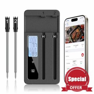 Smart Wireless Meat Thermometer with Dual Probes - Premium Bluetooth Cooking Thermometer for Perfect Barbecue