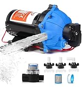 12V RV Portable Macerator Waste Pump for Sewage,12GPM Suction 3.2 feet Lift 10 feet with Garden H...