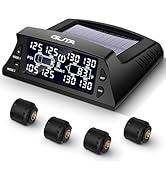 GUTA RV Tire Pressure Monitoring System, Trailer TPMS, 4 Sensors, 6 Alert Modes, Long Range Signa...