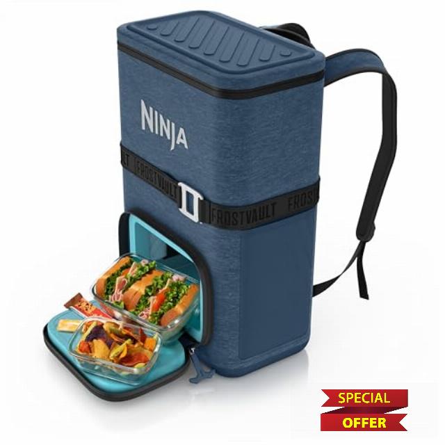 Ninja | Backpack Cooler | FrostVault Go Can Soft Cooler | Leakproof Zipper with Built in Can Opener