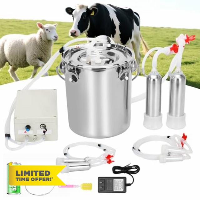 7L 2-in-1 Milking Machine for Goats and Cows