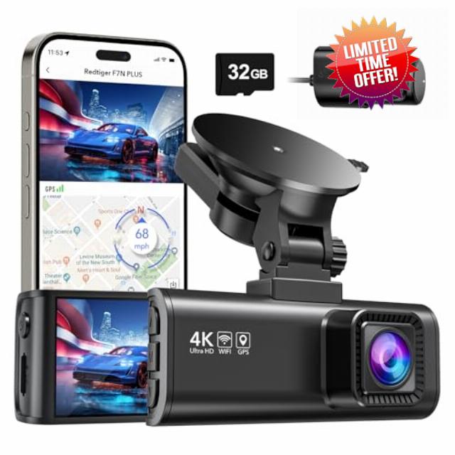 REDTIGER Dash Cam Front Rear