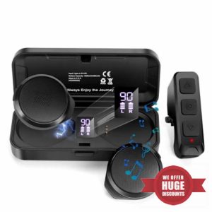 Motorcycle Helmet Headset with Remote Control - No Installation True Wireless Helmet Speakers with Charging Box