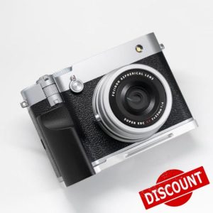 Handmade Wood Hand Grip L Plate Alloy Base for Fu ji Film GFX100RF Camera Holder (Black Grip + Sliver Base)