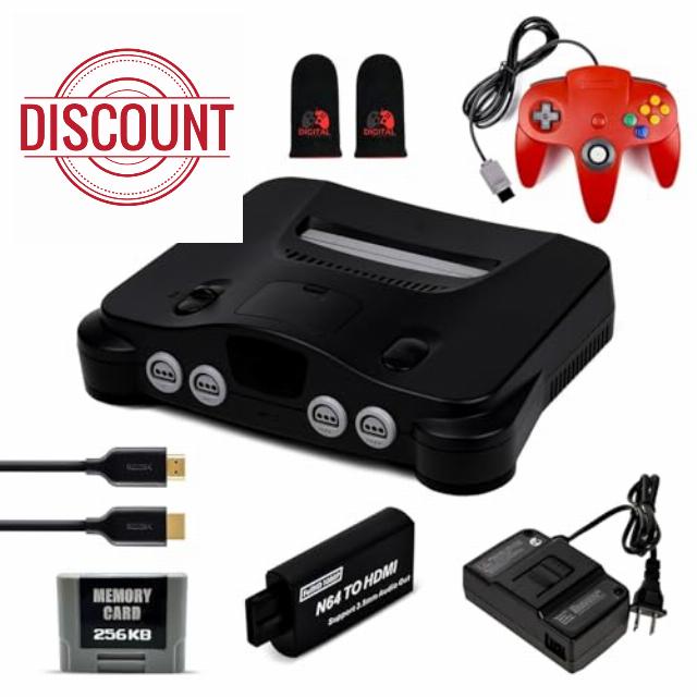 N64 Console Premium with 1 Year-Warranty Including 2 Controllers
