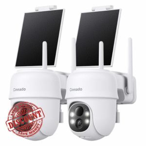 Cinnado 2K Cameras for Home Security-2.4G WiFi Outdoor Camera Wireless Solar/Battery Powered
