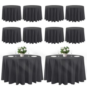 10 Pack Black Stain Resistant and Wrinkle-Free Polyester Table Cover for Wedding