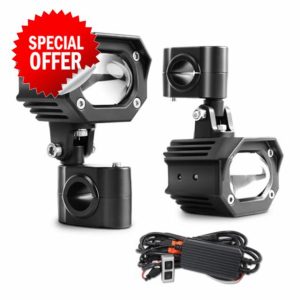 [Strobe] Motorcycle Auxiliary LED Driving Light Kit White+Yellow