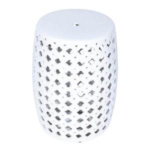 French Country Style Indoor/Outdoor Drum Accent Table