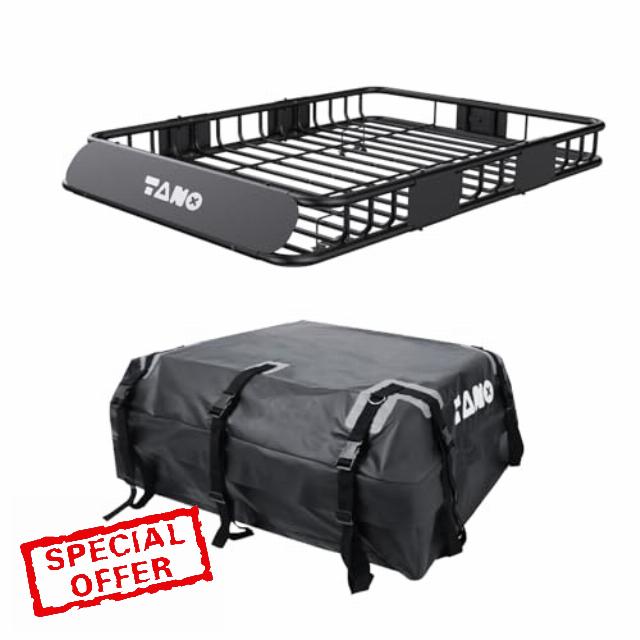 TANX 51" x 36" x 5" Roof Rack Cargo Carrier Basket with Waterproof Bag