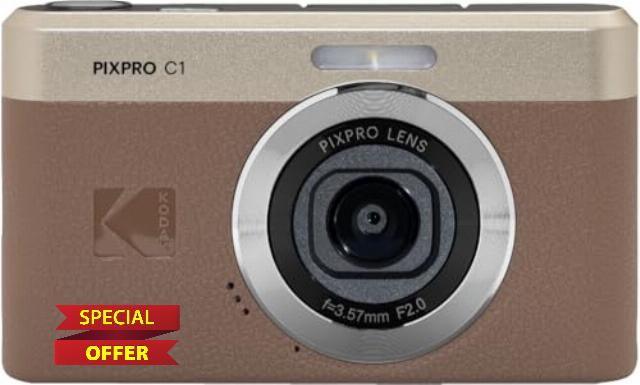 KODAK PIXPRO C1 Friendly Zoom Digital Camera - 13MP Compact Point and Shoot with 2.8” 180° Tilt LCD Flip Screen