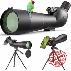 Gosky 20-60×85 Spotting Scope with Tripod - Phone Adapter