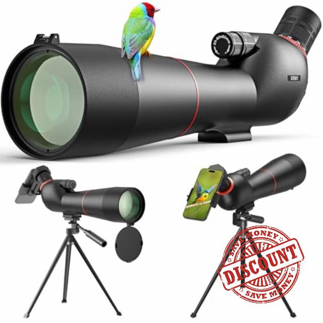 Gosky 20-60×85 Spotting Scope with Tripod - Phone Adapter