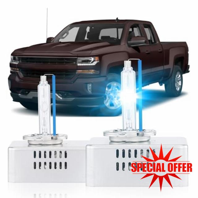 D5S HID Headlight Bulbs Fit for 2016 2017 2018 Chevy Silverado 1500 LT LTZ LS WT 2015-2018 GMC Sierra 1500 2500 3500 HD