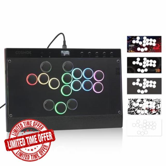 Haute42 Leverless Controller Arcade Stick: Magnetic Leverless Arcade Stick with RGB Rims