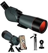 25-75X60 Spotting Scope for Shooting Hunting - Spotter Scopes with Tripod Phone Adapter Waterproo...
